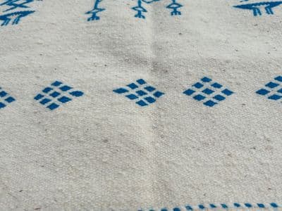 Beige-Turquoise Wool Carpet